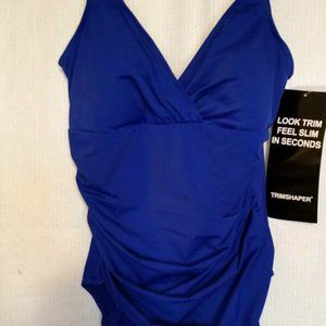 Trimshaper One Piece Swimsuit Blue size 16